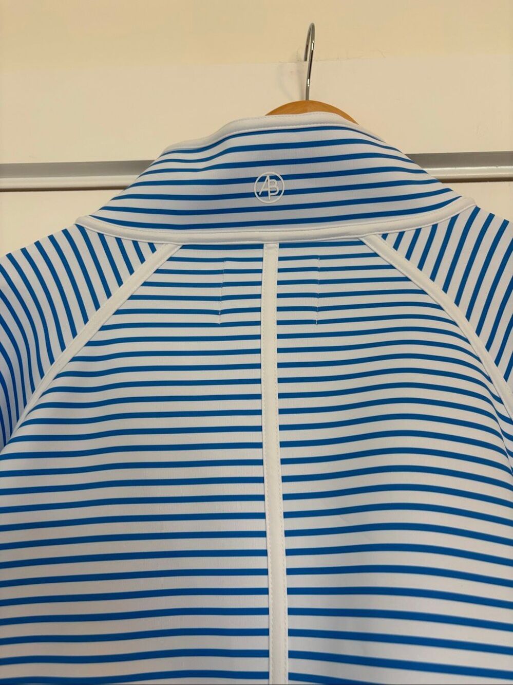 NWT Addison Bay Bainbridge Quarter Zip In Super White Cerulean Stripe Size XXL - Picture 7 of 7